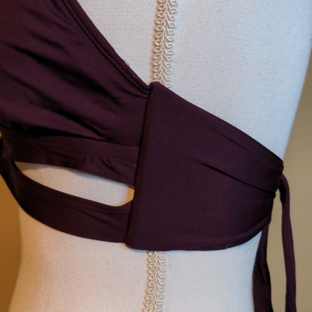 KONA SOL Faux Wrap Halter Bikini with Poppin Cherry String Bikini Bottom Size L - Picture 7 of 13
